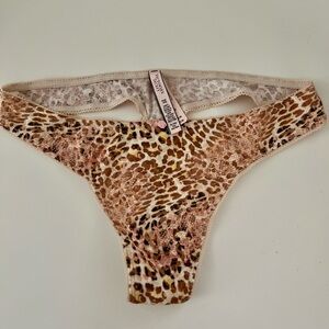 Victoria Secret Leopard Print Cotton Thong Size XL